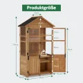 M MCombo Gartenschrank Holz Klein, Outdoor Gartenhaus Gerätehaus Wetterfest, Gewächshaus für Balkon & Terrasse, 100 × 53 × 178 cm, 0111 (Natur) - Thumbnail 3