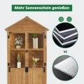 M MCombo Gartenschrank Holz Klein, Outdoor Gartenhaus Gerätehaus Wetterfest, Gewächshaus für Balkon & Terrasse, 100 × 53 × 178 cm, 0111 (Natur) - Thumbnail 5