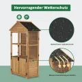 M MCombo Gartenschrank Holz Klein, Outdoor Gartenhaus Gerätehaus Wetterfest, Gewächshaus für Balkon & Terrasse, 100 × 53 × 178 cm, 0111 (Natur) - Thumbnail 6