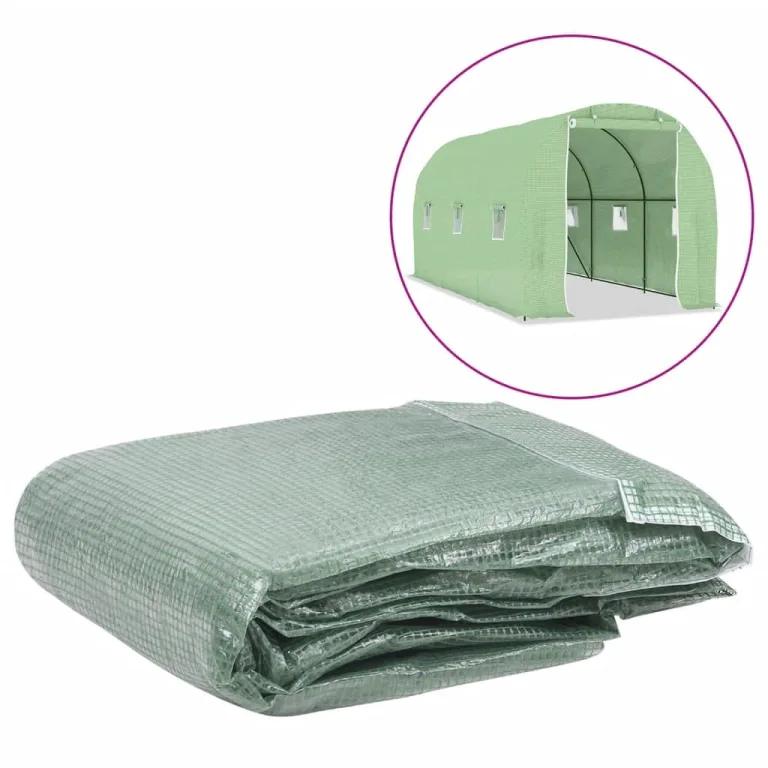 vidaXL Gewächshaus-Ersatzabdeckung (9 m²) 200x450x200 cm Grün – Bild 2