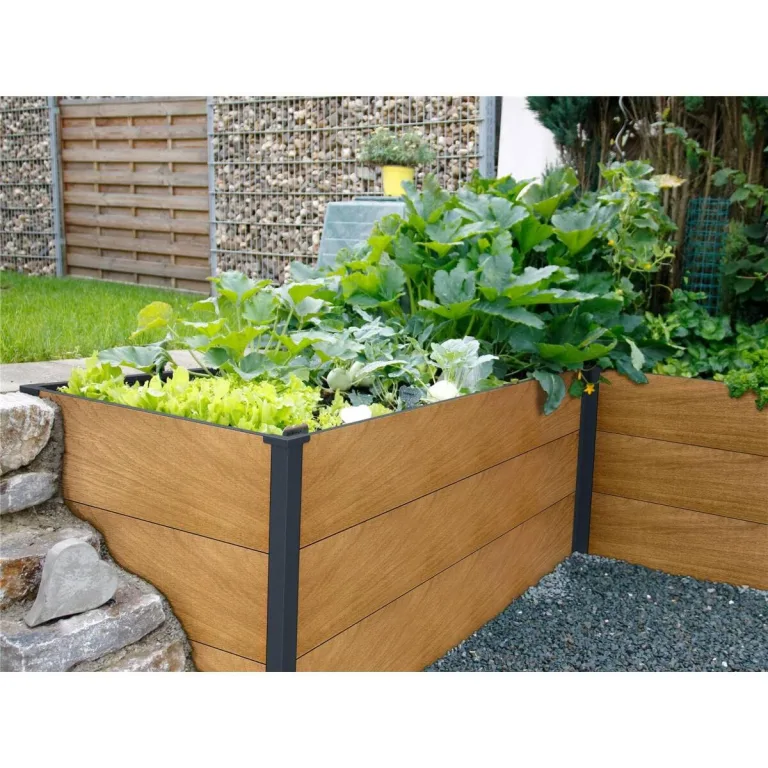 Metzler Hochbeet für den Garten – Stahl in Holzoptik & Anthrazit | Witterungsbeständiges Metall-Gartenbeet, Pflanzenbeet, Blumenhochbeet | 150 x 75 x 77 cm – Bild 5
