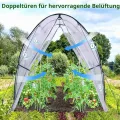 Ohuhu Gewächshaus Foliengewächshaus Tragbar Tomatenhaus Folientunnel, Robustes begehbares Gewächshaus mit Netzfenstern, langlebige Kunststoff-PE-Abdeckung für den Außenbereich 1,8x1,8x2 m Weiß - Thumbnail 3