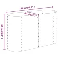 vidaXL Hochbeet, Wetterfestes Hochbeet für Garten Balkon Terrasse, Kräuterhochbeet zum Selber Bauen, Pflanzkasten aus Metall, Pulverbeschichteter Stahl Braun - Thumbnail 3