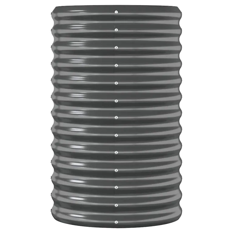 vidaXL Hochbeet, Wetterfestes Hochbeet für Garten Balkon Terrasse, Kräuterhochbeet zum Selber Bauen, Pflanzkasten aus Metall, Verzinkter Stahl Anthrazit – Bild 6