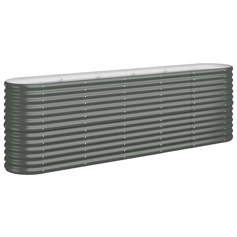 vidaXL Hochbeet, Wetterfestes Hochbeet für Garten Balkon Terrasse, Kräuterhochbeet zum Selber Bauen, Pflanzkasten aus Metall, Verzinkter Stahl Anthrazit – Bild 1