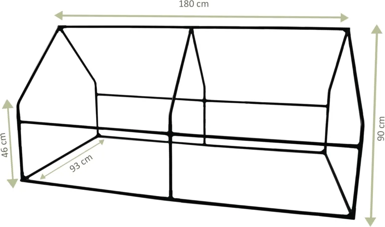 NATIV Foliengewächshaus | Gewächshaus mit 2 praktischen Zugriffsfenstern | Tomatenhaus aus robuster Gewächshausfolie | Treibhaus 182 x 90 cm, 90 cm hoch – Bild 2
