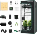 Mars Hydro Growzelt Komplettset,TS600 Vollspektrum Grow Lampe,60X60X140cm 1680D Hoch Reflektierend Mylar Grow Box Komplettset,mit 4" 205 CFM Ruhiges und Effizientes Belüftungssatz,10-Gang-Lüfter - Thumbnail 1