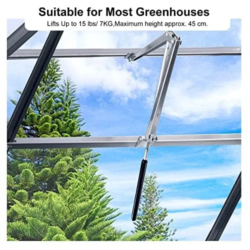 Automatischer Fensteröffner für Gewächshaus Automatisches Öffnen und Schließen Temperaturgesteuert 7kg Hubkraft 45cm Öffnungshöhe (2PCS) – Bild 8