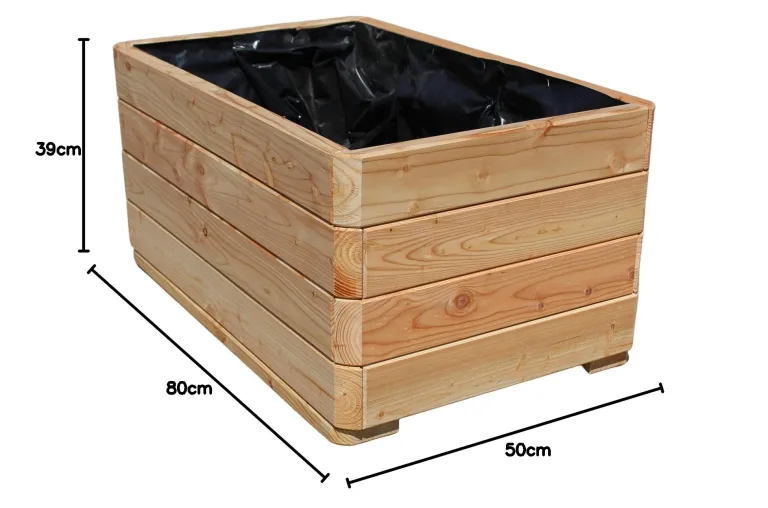 Gartenwelt Riegelsberger Massiver Pflanzkasten Mammut 80x50x39 cm aus Lärchenholz Natur Blumenkasten Blumentopf Pflanzkübel Kräutertopf Balkonkasten fertig montiert – Bild 9