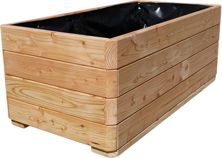 Gartenwelt Riegelsberger Massiver Pflanzkasten Mammut 100x50x39 cm aus Lärchenholz Natur Blumenkasten Blumentopf Pflanzkübel Kräutertopf Balkonkasten fertig montiert – Bild 1