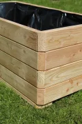 Gartenwelt Riegelsberger Massiver Pflanzkasten Mammut 100x50x39 cm aus Lärchenholz Natur Blumenkasten Blumentopf Pflanzkübel Kräutertopf Balkonkasten fertig montiert - Thumbnail 4