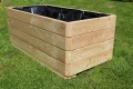 Gartenwelt Riegelsberger Massiver Pflanzkasten Mammut 100x50x39 cm aus Lärchenholz Natur Blumenkasten Blumentopf Pflanzkübel Kräutertopf Balkonkasten fertig montiert - Thumbnail 2