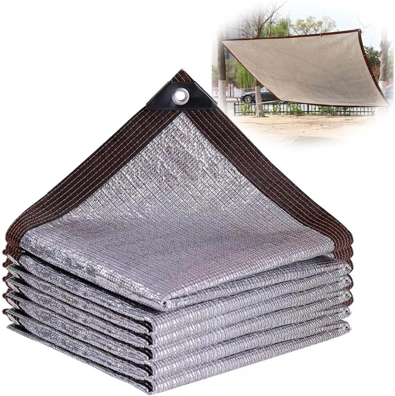 99% Aluminium-Schattennetz, Reflektierend, Terrasse Schattiernetz Gewächshaus, Hitzeschutz 3x4m (3mx4m) - Bild 1