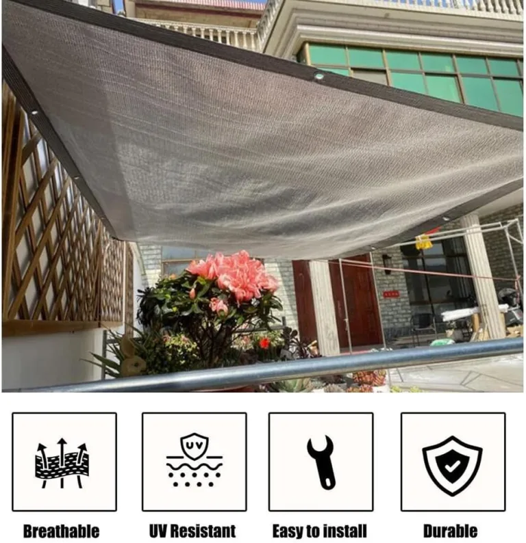 99% Aluminium-Schattennetz, Reflektierend, Terrasse Schattiernetz Gewächshaus, Hitzeschutz 3x4m (3mx4m) – Bild 4
