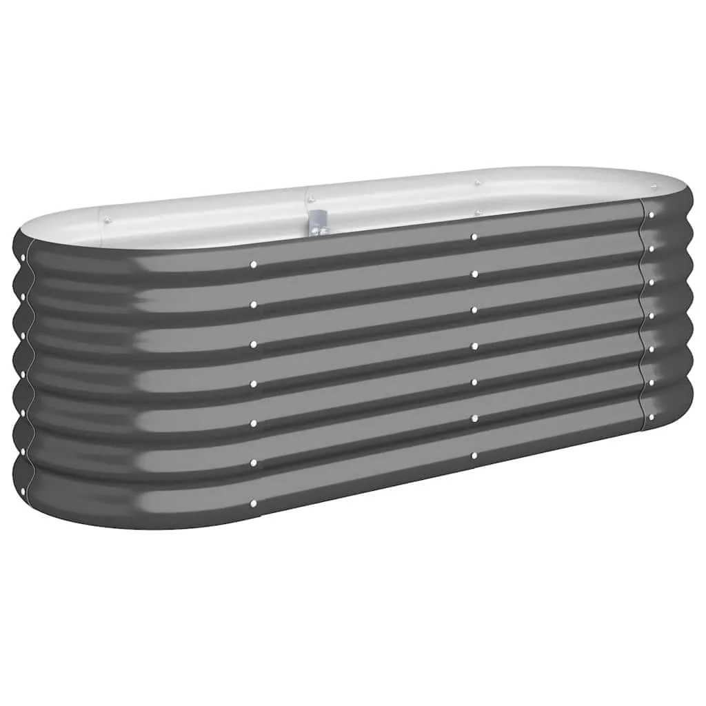 vidaXL Hochbeet, Wetterfestes Hochbeet für Garten Balkon Terrasse, Kräuterhochbeet zum Selber Bauen, Pflanzkasten aus Metall, Verzinkter Stahl Anthrazit - Bild 1