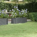 vidaXL Hochbeet, Wetterfestes Hochbeet für Garten Balkon Terrasse, Kräuterhochbeet zum Selber Bauen, Pflanzkasten aus Metall, Verzinkter Stahl Anthrazit - Thumbnail 2