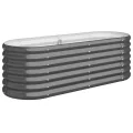 vidaXL Hochbeet, Wetterfestes Hochbeet für Garten Balkon Terrasse, Kräuterhochbeet zum Selber Bauen, Pflanzkasten aus Metall, Verzinkter Stahl Anthrazit - Thumbnail 1
