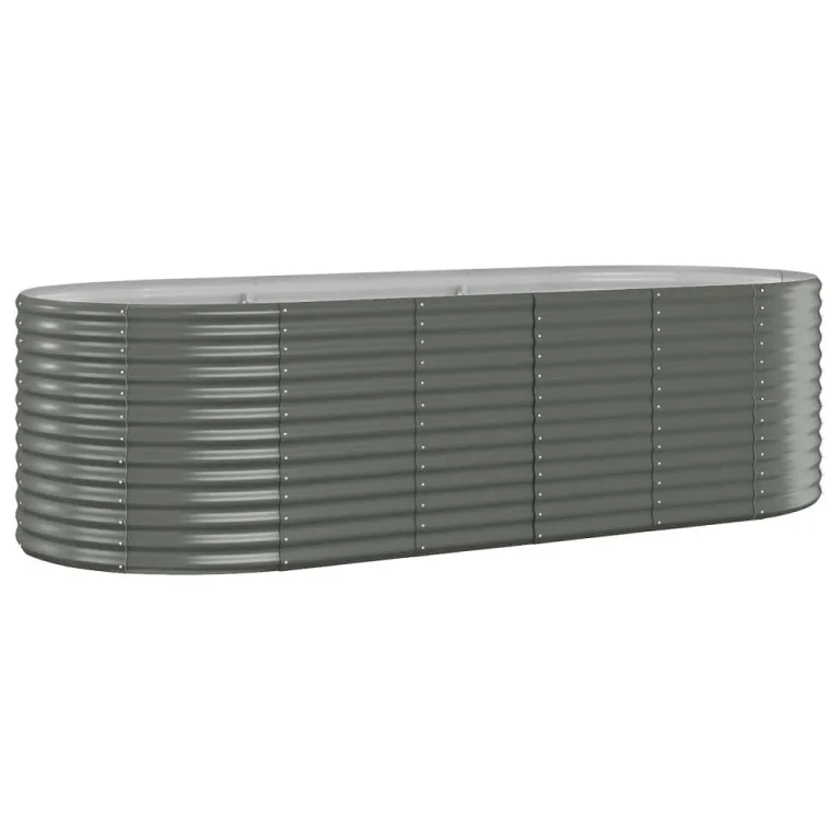 vidaXL Hochbeet, Wetterfestes Hochbeet für Garten Balkon Terrasse, Kräuterhochbeet zum Selber Bauen, Pflanzkasten aus Metall, Pulverbeschichteter Stahl Grau – Bild 1