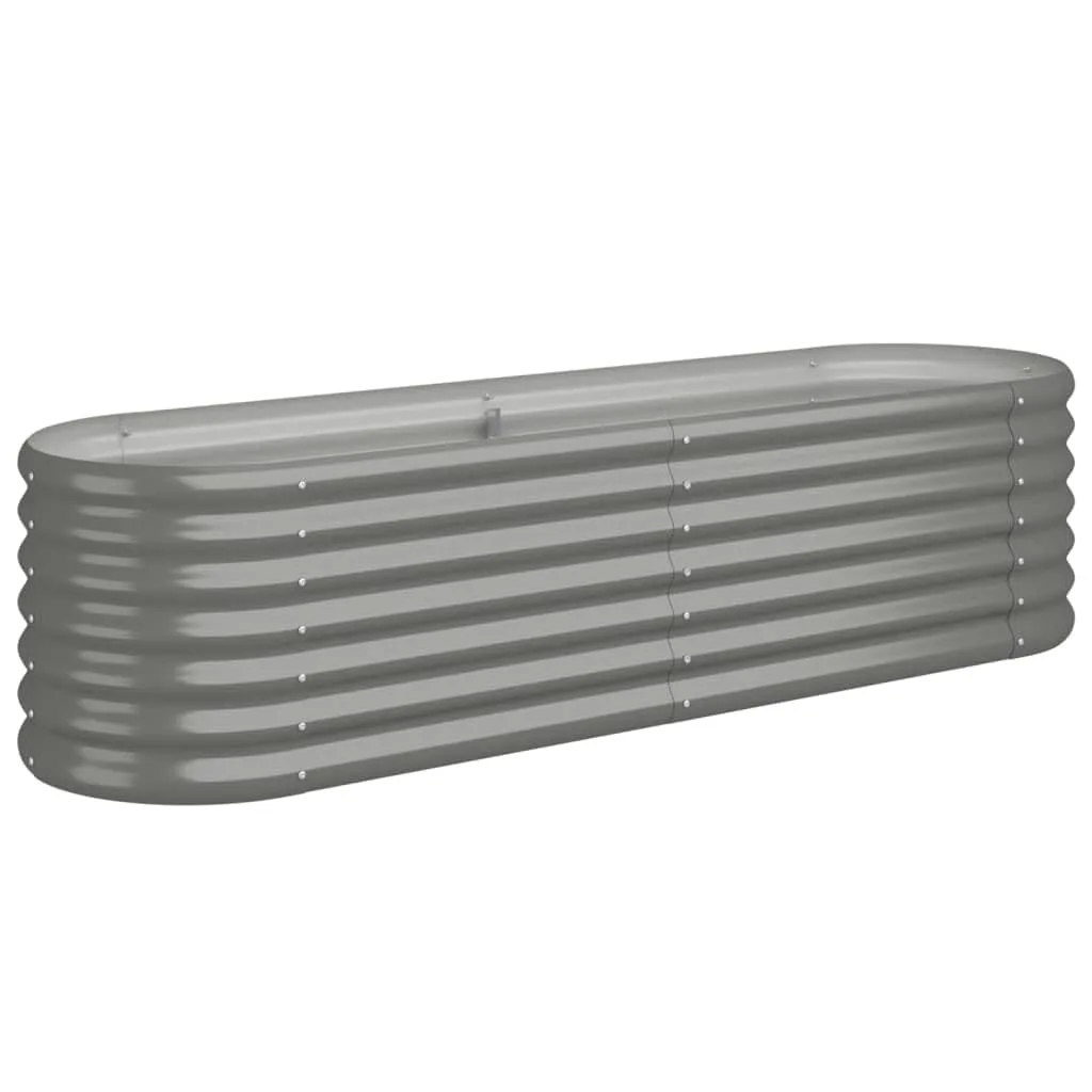 vidaXL Hochbeet, Wetterfestes Hochbeet für Garten Balkon Terrasse, Kräuterhochbeet zum Selber Bauen, Pflanzkasten aus Metall, Verzinkter Stahl Grau - Bild 1