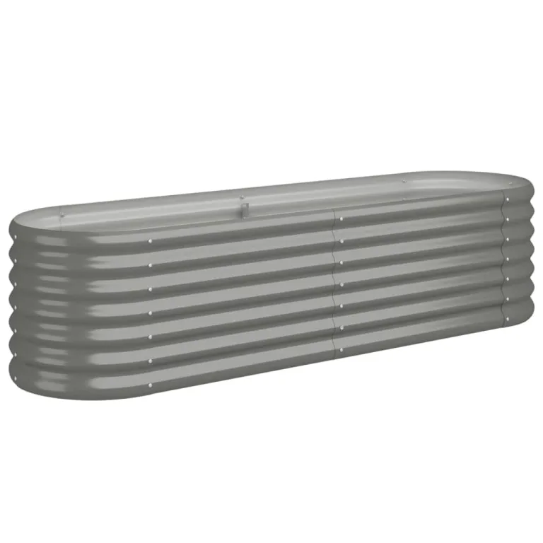 vidaXL Hochbeet, Wetterfestes Hochbeet für Garten Balkon Terrasse, Kräuterhochbeet zum Selber Bauen, Pflanzkasten aus Metall, Verzinkter Stahl Grau – Bild 1
