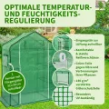TTL Garden Foliengewächshaus 195 x 143 x 73 cm grün - Tomaten & Pflanzen Gewächshaus Treibhaus mit Gitter Schutzfolie, 2 Fenster mit Fliegengitter Bodenanker 6 Etagen + Regal Böden Winterfest - Thumbnail 4