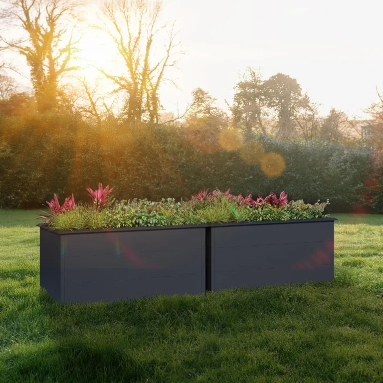 Zelsius Hochbeet für Garten, Terrasse oder Balkon Anthrazit RAL 7016 | 150 x 75 x 77 cm | Gemüsebeet, Blumenbeet, Pflanzbeet, Pflanzkasten, Blumenkasten, Gartenbeet – Bild 2