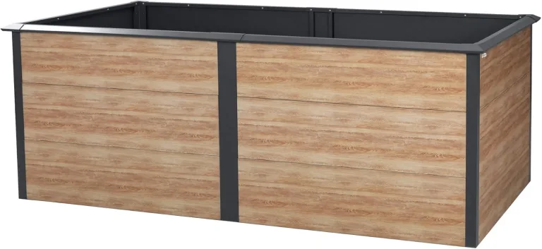 Zelsius Hochbeet für Garten, Terrasse oder Balkon Anthrazit RAL 7016 | 200 x 100 x 77 cm, in Holzoptik | Gemüsebeet, Blumenbeet, Pflanzbeet, Pflanzkasten, Blumenkasten, Gartenbeet – Bild 7