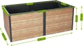 Zelsius Hochbeet für Garten, Terrasse oder Balkon Anthrazit RAL 7016 | 200 x 100 x 77 cm, in Holzoptik | Gemüsebeet, Blumenbeet, Pflanzbeet, Pflanzkasten, Blumenkasten, Gartenbeet - Thumbnail 4