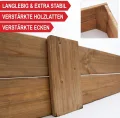 Premium Hochbeet - Pflanzbeet Holz mit Innenvlies – Garten Hochbeet – erweiterbar und stapelbar – witterungsbeständig – Blumenkasten für Terrasse Balkon – Pflanzkasten (3X Pflanzrahmen) - Thumbnail 7