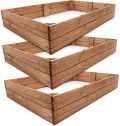 Premium Hochbeet - Pflanzbeet Holz mit Innenvlies – Garten Hochbeet – erweiterbar und stapelbar – witterungsbeständig – Blumenkasten für Terrasse Balkon – Pflanzkasten (3X Pflanzrahmen) - Thumbnail 1