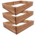 Onbest Premium Hochbeet - Pflanzbeet Holz mit Innenvlies – Garten Hochbeet – erweiterbar und stapelbar – witterungsbeständig – Blumenkasten für Terrasse Balkon – Pflanzkasten (1x Pflanzrahmen) - Thumbnail 9
