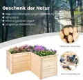 COSTWAY Erhöhtes Hochbeet Holz, Gartenbeet tief, Pflanzkasten mit offenem Boden, für Balkon Garten Terrasse, Pflanzenbeet L-förmig, Kräuterbeet Pflanzkasten, Tannenholz, 120 x 120 x 63 cm (Natur) - Thumbnail 6