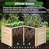 COSTWAY Erhöhtes Hochbeet Holz, Gartenbeet tief, Pflanzkasten mit offenem Boden, für Balkon Garten Terrasse, Pflanzenbeet L-förmig, Kräuterbeet Pflanzkasten, Tannenholz, 120 x 120 x 63 cm (Natur) - Thumbnail 2