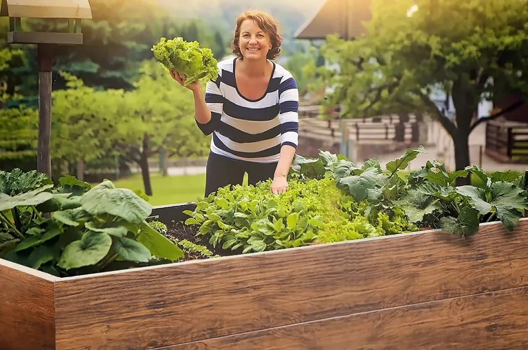 Hochbeet für Garten 170x85x63 cm Metall, Holzoptik - Hochbeet-Kit aus Premium-Polymerbeschichtetem Stahl, Rechteckig, Langlebiges Gartenbeet für Kräuter und Gemüse mit Maulwurfnetz – Bild 6