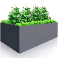 Hochbeet für Garten 170x85x63 cm Metall, Holzoptik - Hochbeet-Kit aus Premium-Polymerbeschichtetem Stahl, Rechteckig, Langlebiges Gartenbeet für Kräuter und Gemüse mit Maulwurfnetz - Thumbnail 8