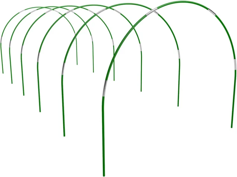Gewächshaus-Hoops 6 Sätze von 7 Ft Grün Abnehmbaren Gewächshaus-Ringe für Pflanzenabdeckung Folientunnel Tunnelbogen Kunststoff Glasfaser Pflanztunnel Bögen für Gartenstoff Gartenpfähle – Bild 5