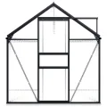 HOMIUSE Gewächshaus Mit Fundamentrahmen Anthrazit Aluminium 4,75 m³ 190x250x202 cm Glas Balkon Winterfest Heizung Groß Glashaus - Thumbnail 2
