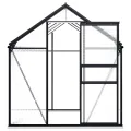 HOMIUSE Gewächshaus Mit Fundamentrahmen Anthrazit Aluminium 4,75 m³ 190x250x202 cm Glas Balkon Winterfest Heizung Groß Glashaus - Thumbnail 3
