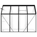 HOMIUSE Gewächshaus Mit Fundamentrahmen Anthrazit Aluminium 4,75 m³ 190x250x202 cm Glas Balkon Winterfest Heizung Groß Glashaus - Thumbnail 4