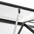HOMIUSE Gewächshaus mit Fundamentrahmen Anthrazit Aluminimum 7,03 m³ 190x370x202 cm Gewächshaus Glas Balkon Gewächshaus Winterfest Gewächshaus Heizung Gewächshäuser Gewächshaus Groß Glashaus - Thumbnail 5