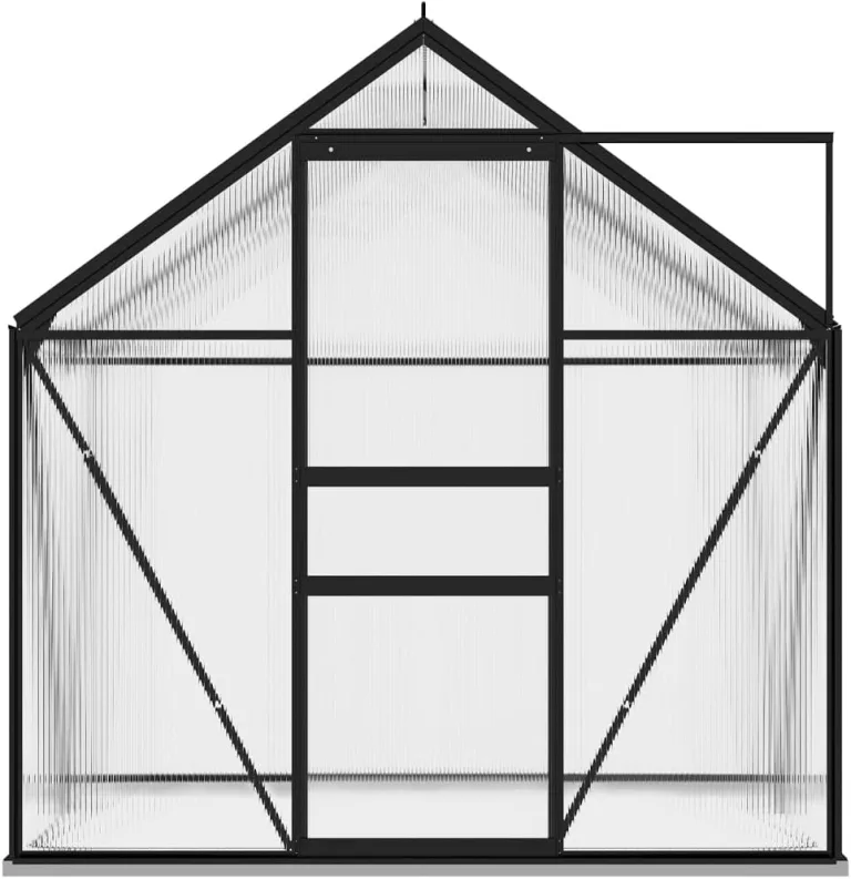 Gewächshaus Anthrazit Aluminium 2,47 m² 190x130x202 cm Gewächshaus Glas Anlehngewächshaus Gewächshaus Winterfest Gewächshaus Heizung Tomatenhaus GartenGewächshäuser Glashaus Smart Garden – Bild 6