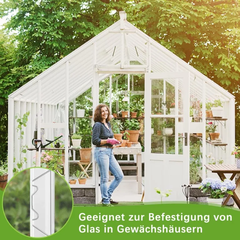130 Stück Gewächshaus Klammern Gewächshausklammern Edelstahl Gewächshausclips Klammern W Rostfreier Stahl Ersatzteile für Gewächshaus für Gewächshausplatten Hohlkammerplatte Glashaus – Bild 8