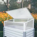 NATIV Frühbeet aus Aluminium | Frühbeetkasten 56,5 x 110 cm | Frühbeet Aufsatz für Hochbeet | Mini Gewächshaus | Hochbeet Abdeckung mit 2-Fach arretierbarem Dach - Thumbnail 7