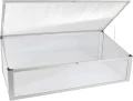 NATIV Frühbeet aus Aluminium | Frühbeetkasten 56,5 x 110 cm | Frühbeet Aufsatz für Hochbeet | Mini Gewächshaus | Hochbeet Abdeckung mit 2-Fach arretierbarem Dach - Thumbnail 1