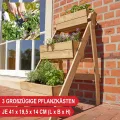 Onbest Hochbeet – aus Holz – perfekt für Garten/Terrasse/Balkon – mit 2 oder 3 Blumenkästen und Innenvlies – Kräuterregal 51/92 cm hoch, 62/44 cm lang – Vertikalbeet (Hochbeet 3 Kästen) - Thumbnail 3