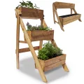 Onbest Hochbeet – aus Holz – perfekt für Garten/Terrasse/Balkon – mit 2 oder 3 Blumenkästen und Innenvlies – Kräuterregal 51/92 cm hoch, 62/44 cm lang – Vertikalbeet (Hochbeet 3 Kästen) - Thumbnail 1