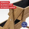 Hochbeet – aus hochwertigem Holz – perfekt für Garten/Terrasse/Balkon – mit 2 oder 3 Blumenkästen und Innenvlies – Kräuterregal 51/92 cm hoch, 62/44 cm lang – Vertikalbeet, Blumenkasten - Thumbnail 9