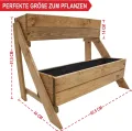 Hochbeet – aus hochwertigem Holz – perfekt für Garten/Terrasse/Balkon – mit 2 oder 3 Blumenkästen und Innenvlies – Kräuterregal 51/92 cm hoch, 62/44 cm lang – Vertikalbeet, Blumenkasten - Thumbnail 5