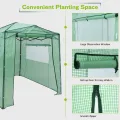 RELAX4LIFE Gewächshaus, Foliengewächshaus Winterfest mit 2 Aufrollbaren Fenstern & 2 Aufrolltüren, Überwinterungszelt für Pflanzen, Pflanzenhaus für Blumen Gemüse Obst, 250 × 180 × 210-230cm - Thumbnail 6