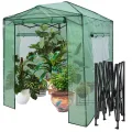 RELAX4LIFE Gewächshaus, Foliengewächshaus Winterfest mit 2 Aufrollbaren Fenstern & 2 Aufrolltüren, Überwinterungszelt für Pflanzen, Pflanzenhaus für Blumen Gemüse Obst, 250 × 180 × 210-230cm - Thumbnail 1